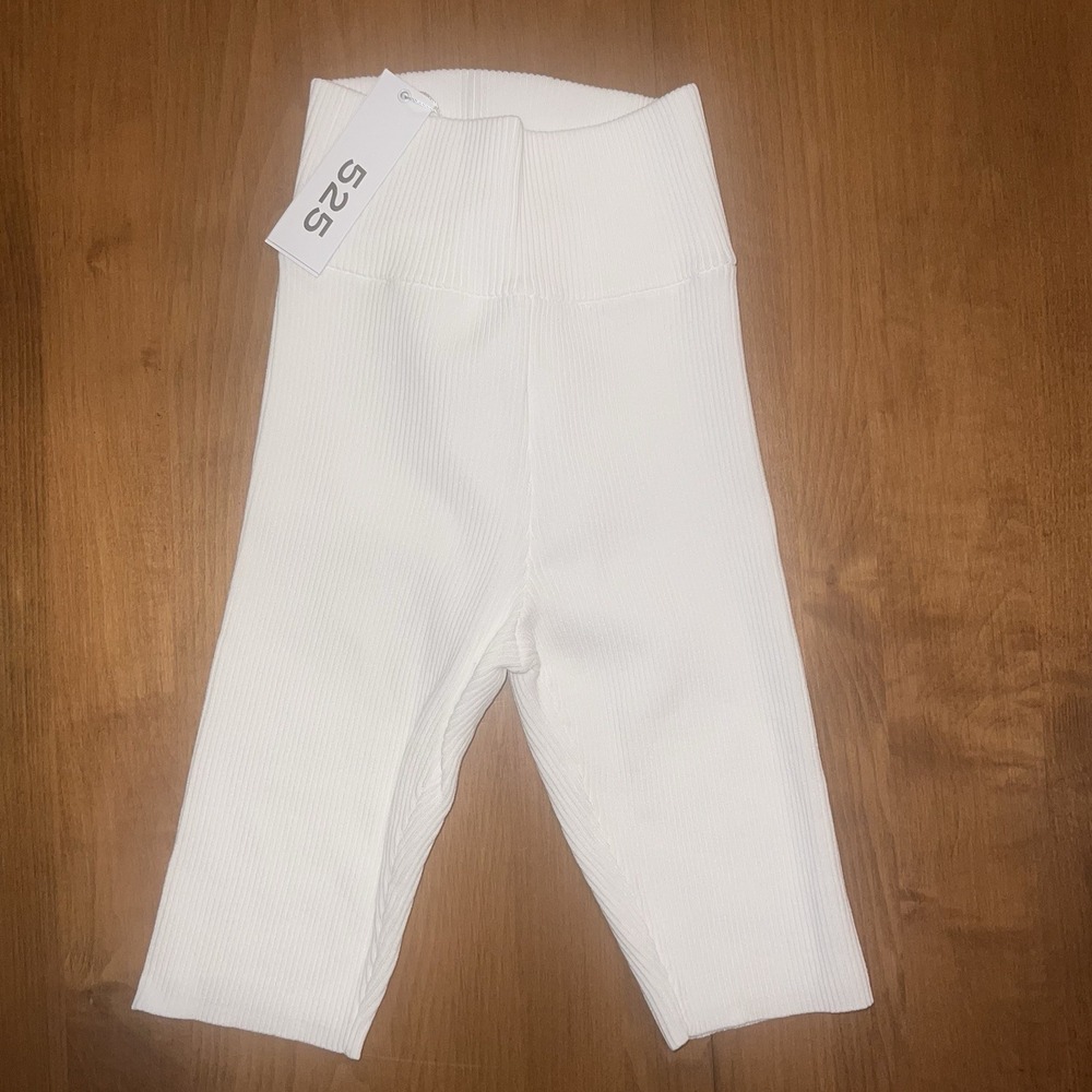 NEW 525 America Women's Ribbed Bicycle Shorts White Size Small